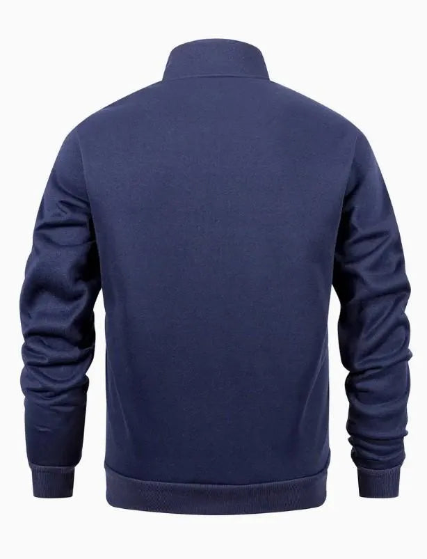 2 Pcs Men Fleece Plain Zipper Track Suit