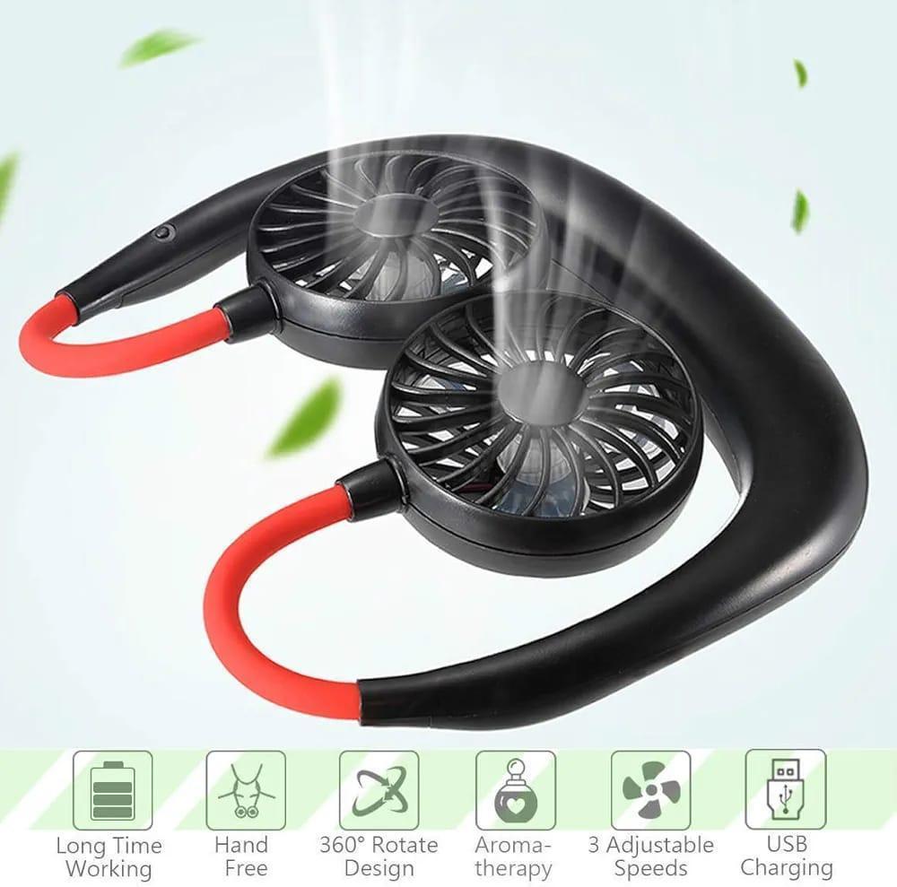 Compact Neck Fan - 1 Pc Portable Wearable Fan in Black