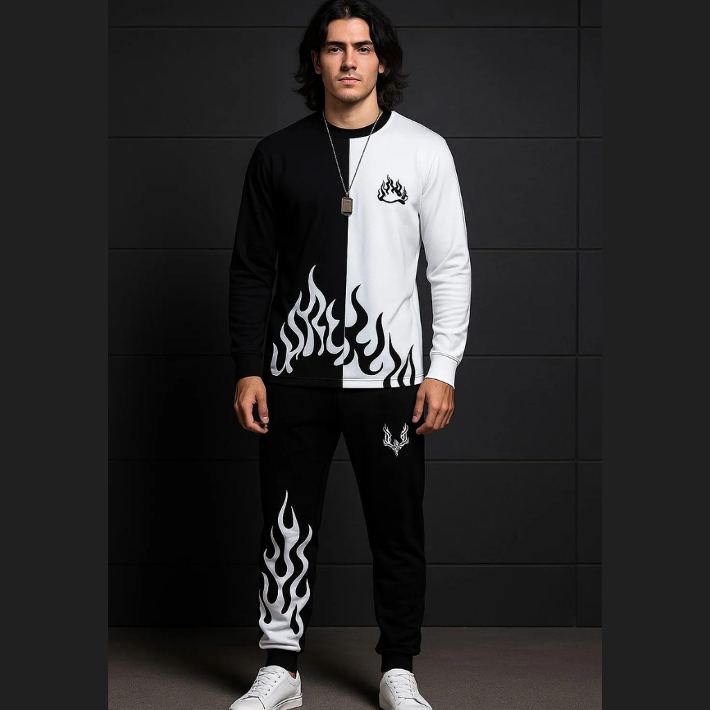 2 Pcs Mens Polyester Printed Track Suit in Best Quality