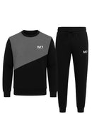2 Pcs Men's Fleece Printed Track Suit